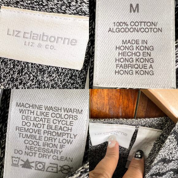 Vintage Liz Claiborne Zebra Print Cotton Cardigan Tank Set M 80s/90s Edgy Boho - Picture 13 of 17